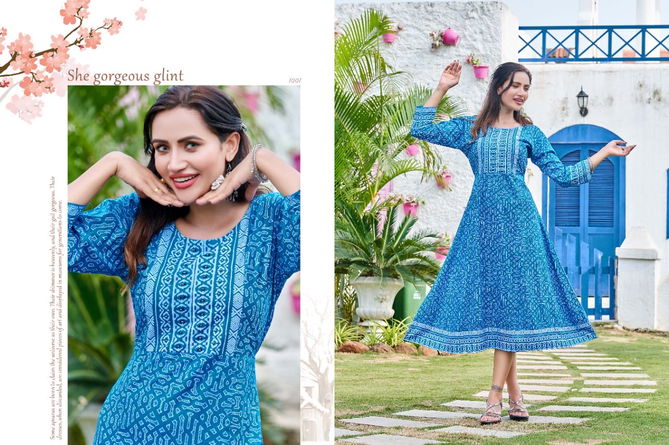 Nidhi By Kinti 1001-1008 Anarkali Kurtis Catalog